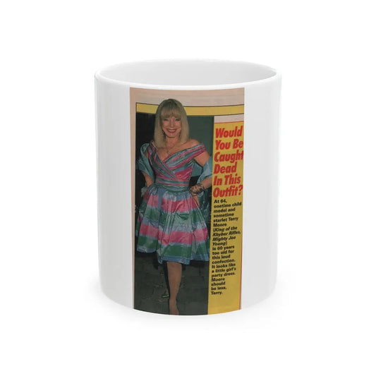 Terry Moore #567 - Magazine Page Photo Clipping Circa 1980's (Vintage Female Icon) White Coffee Mug 11oz - Go Mug Yourself