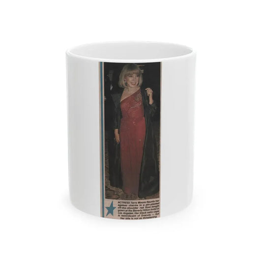 Terry Moore #568 - 2.5x6.5 Magazine Page Photo Clipping Circa 1980's (Vintage Female Icon) White Coffee Mug 11oz - Go Mug Yourself