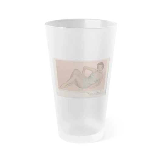 Terry Moore #569 - 6.75x4 Modern Screen Mag. July '55 (Vintage Female Icon) Frosted Pint Glass 16oz 16oz Frosted - Go Mug Yourself