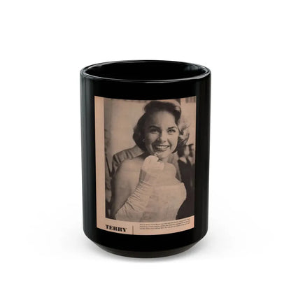 Terry Moore #575 - Magazine Page circa 50's (Vintage Female Icon) Black Coffee Mug 15oz - Go Mug Yourself