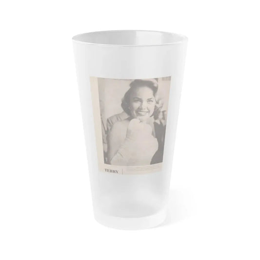 Terry Moore #575 - Magazine Page circa 50's (Vintage Female Icon) Frosted Pint Glass 16oz 16oz Frosted - Go Mug Yourself