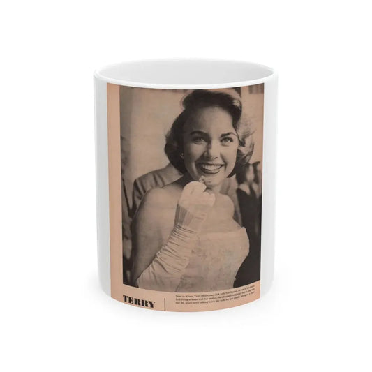 Terry Moore #575 - Magazine Page circa 50's (Vintage Female Icon) White Coffee Mug 11oz - Go Mug Yourself