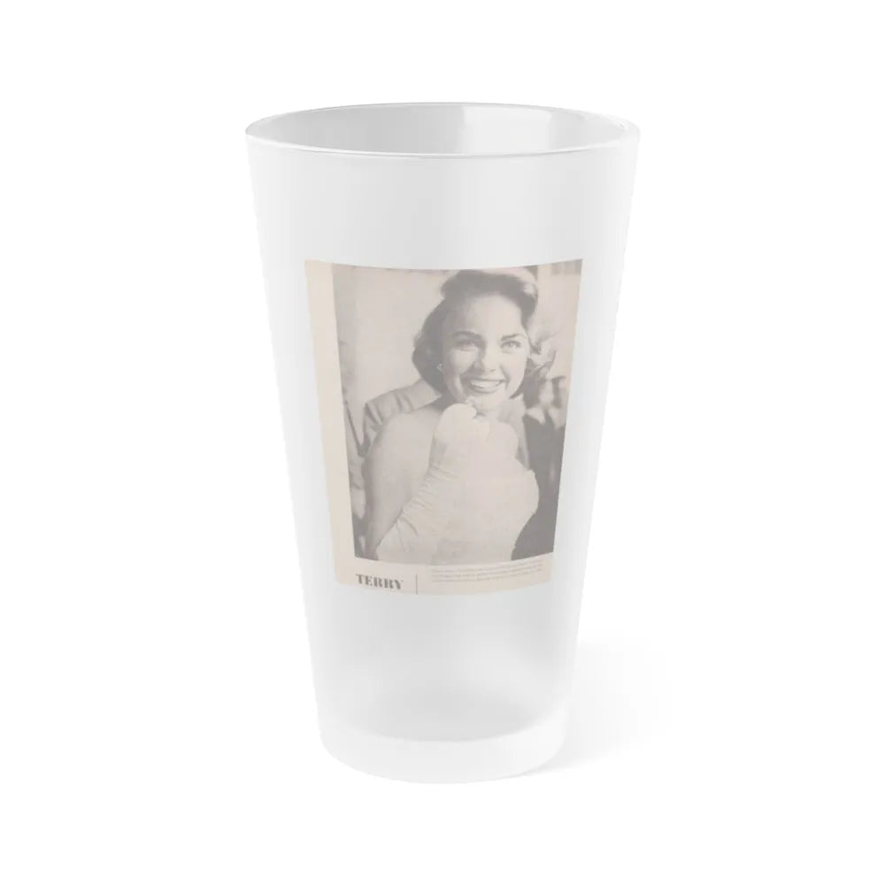 Terry Moore #575 - Magazine Page circa 50's (Vintage Female Icon) Frosted Pint Glass 16oz-16oz-Frosted-Go Mug Yourself