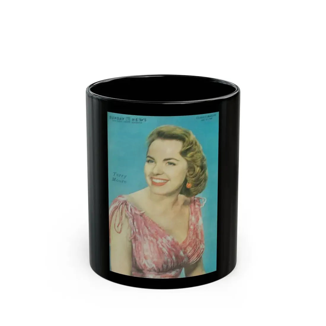 Terry Moore #577 - Sunday News Mag. Cover (Vintage Female Icon) Black Coffee Mug 11oz - Go Mug Yourself