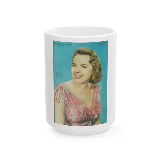 Terry Moore #577 - Sunday News Mag. Cover (Vintage Female Icon) White Coffee Mug 15oz - Go Mug Yourself