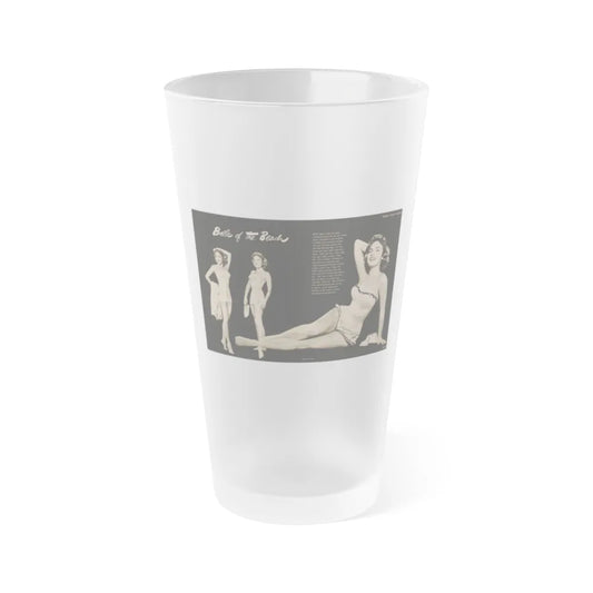 Terry Moore #588 - 10.5x14 Modern Screen '54 Magazine 2 Pages 1 Centerfold B&W Pin-Up plus 2 small ones (Vintage Female Icon) Frosted Pint Glass 16oz-16oz-Frosted-Go Mug Yourself