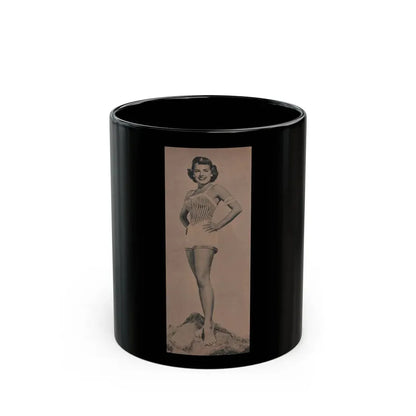 Terry Moore #589 - 4x10 B&W Pin-Up Magazine Page Photo Clipping (Vintage Female Icon) Black Coffee Mug 11oz - Go Mug Yourself