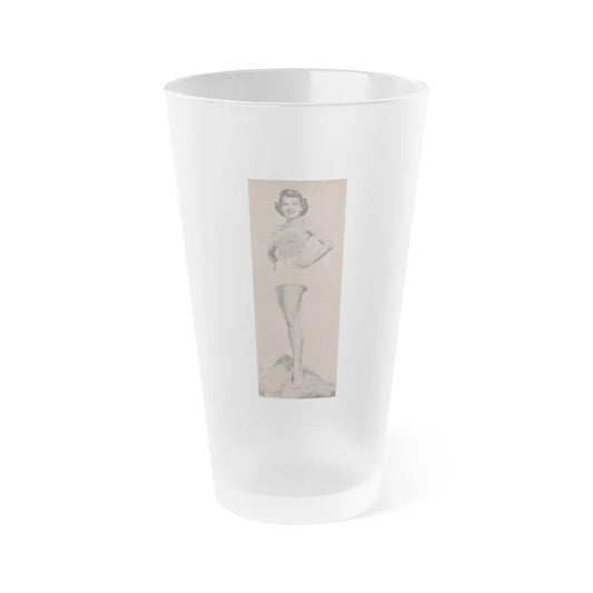 Terry Moore #589 - 4x10 B&W Pin-Up Magazine Page Photo Clipping (Vintage Female Icon) Frosted Pint Glass 16oz-16oz-Frosted-Go Mug Yourself
