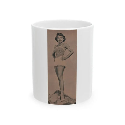 Terry Moore #589 - 4x10 B&W Pin-Up Magazine Page Photo Clipping (Vintage Female Icon) White Coffee Mug 11oz - Go Mug Yourself
