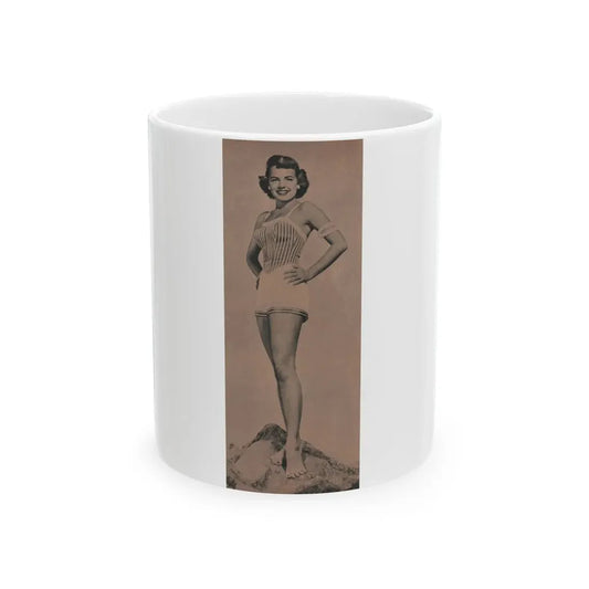 Terry Moore #589 - 4x10 B&W Pin-Up Magazine Page Photo Clipping (Vintage Female Icon) White Coffee Mug 11oz - Go Mug Yourself