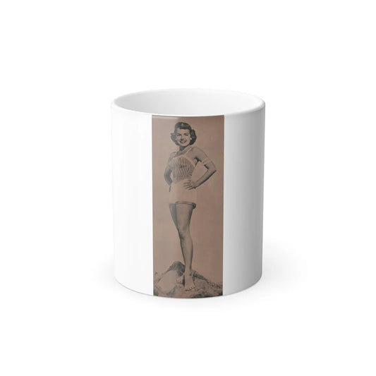 Terry Moore #589 - 4x10 B&W Pin-Up Magazine Page Photo Clipping (Vintage Female Icons) Color Changing Mug 11oz-Go Mug Yourself