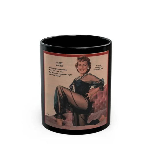 Terry Moore #590 - 4.5x4.5 Magazine Page Photo Clipping (Vintage Female Icon) Black Coffee Mug 11oz - Go Mug Yourself