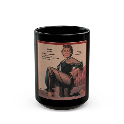 Terry Moore #590 - 4.5x4.5 Magazine Page Photo Clipping (Vintage Female Icon) Black Coffee Mug 15oz - Go Mug Yourself