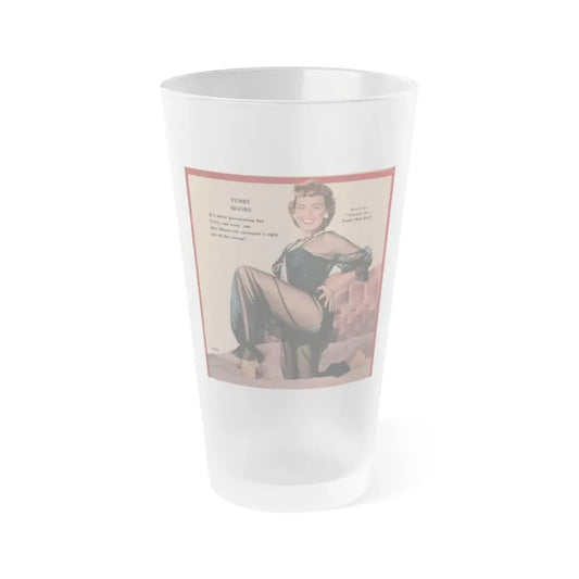 Terry Moore #590 - 4.5x4.5 Magazine Page Photo Clipping (Vintage Female Icon) Frosted Pint Glass 16oz 16oz Frosted - Go Mug Yourself