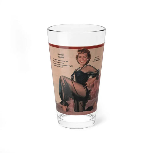 Terry Moore #590 - 4.5x4.5 Magazine Page Photo Clipping (Vintage Female Icon) Pint Glass 16oz 16oz - Go Mug Yourself
