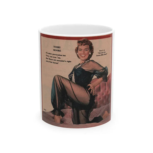 Terry Moore #590 - 4.5x4.5 Magazine Page Photo Clipping (Vintage Female Icon) White Coffee Mug 11oz - Go Mug Yourself
