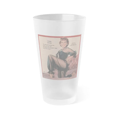 Terry Moore #590 - 4.5x4.5 Magazine Page Photo Clipping (Vintage Female Icon) Frosted Pint Glass 16oz-16oz-Frosted-Go Mug Yourself