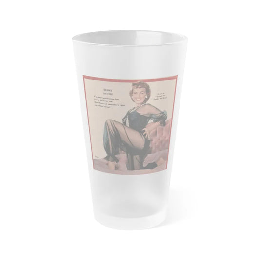 Terry Moore #590 - 4.5x4.5 Magazine Page Photo Clipping (Vintage Female Icon) Frosted Pint Glass 16oz-16oz-Frosted-Go Mug Yourself