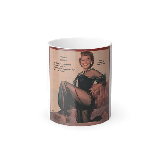 Terry Moore #590 - 4.5x4.5 Magazine Page Photo Clipping (Vintage Female Icons) Color Changing Mug 11oz-11oz-Go Mug Yourself