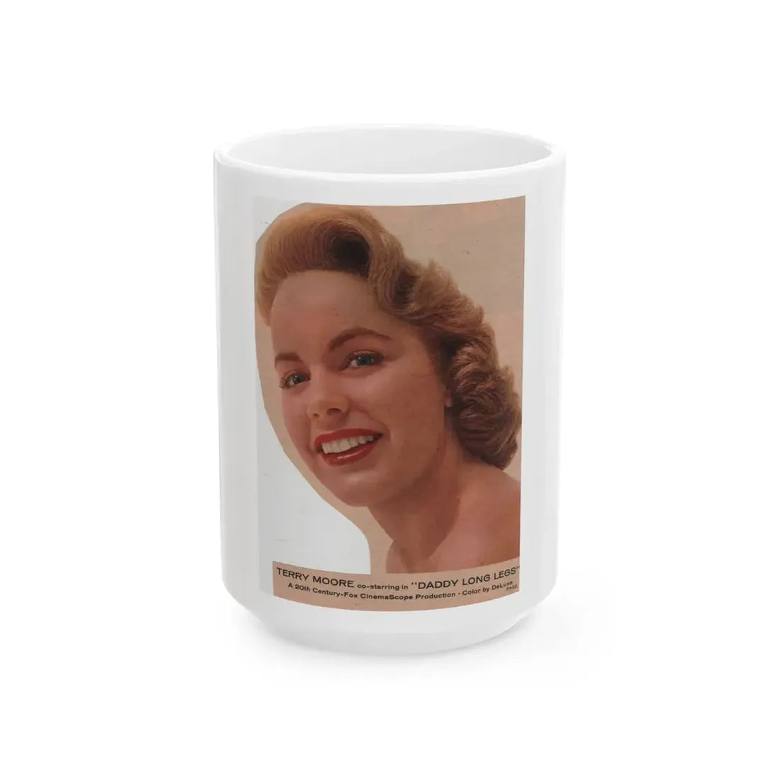 Terry Moore #591 - 5.5x8 Magazine Page Photo Clipping (Vintage Female Icon) White Coffee Mug 15oz - Go Mug Yourself