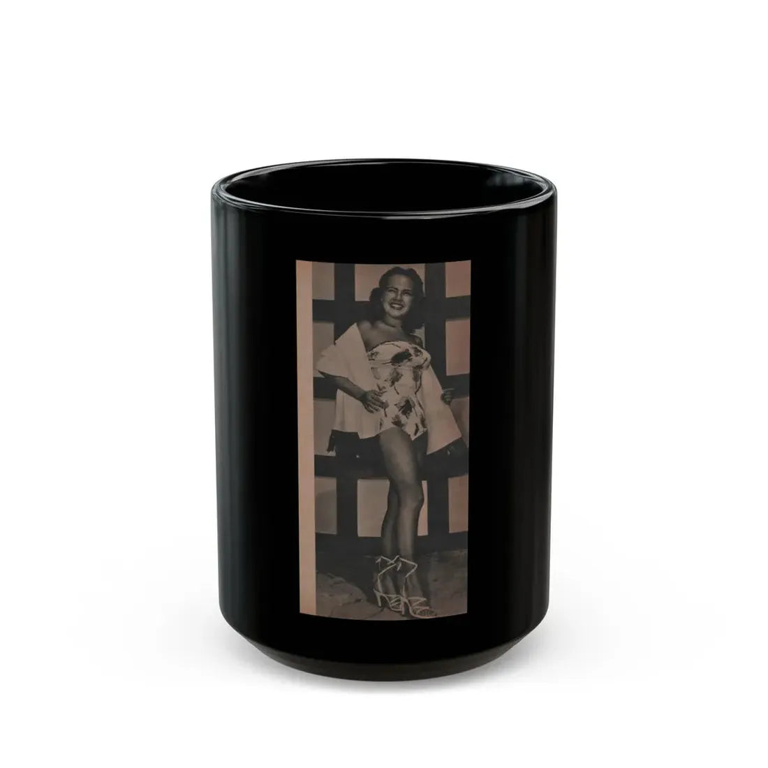 Terry Moore #592 - Magazine Page Photo (Vintage Female Icon) Black Coffee Mug 15oz - Go Mug Yourself