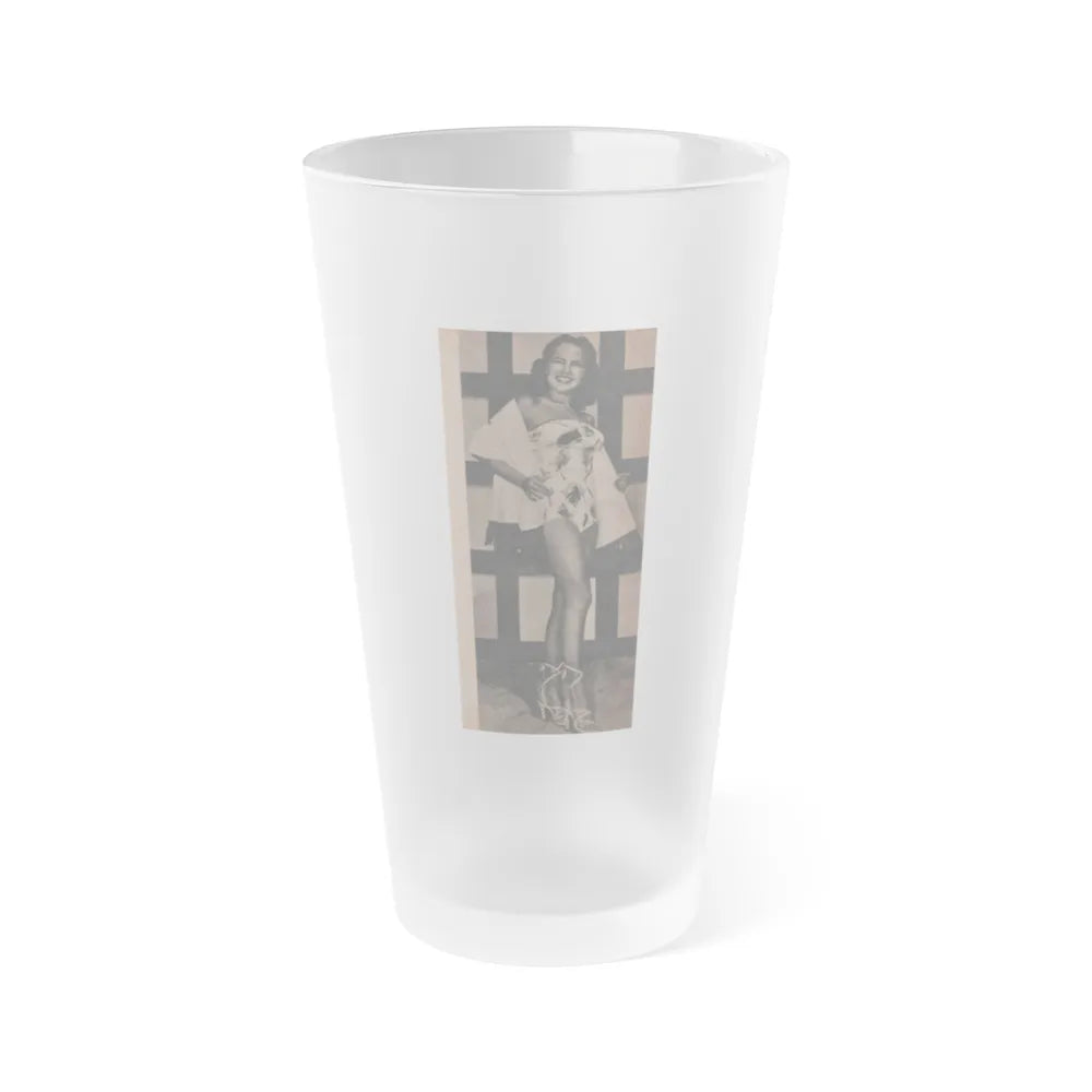 Terry Moore #592 - Magazine Page Photo (Vintage Female Icon) Frosted Pint Glass 16oz-16oz-Frosted-Go Mug Yourself