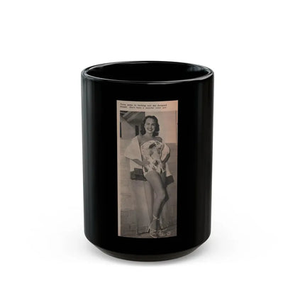 Terry Moore #593 - 3x7 Magazine Page Photo Clipping (Vintage Female Icon) Black Coffee Mug 15oz - Go Mug Yourself