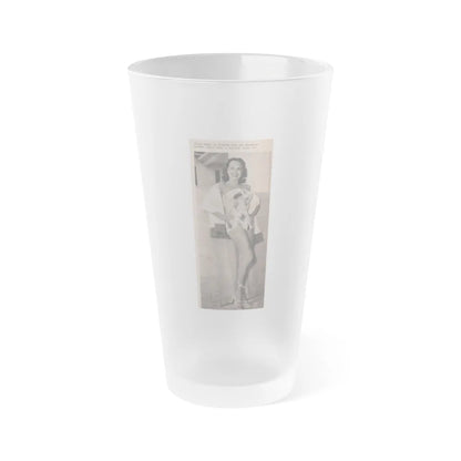 Terry Moore #593 - 3x7 Magazine Page Photo Clipping (Vintage Female Icon) Frosted Pint Glass 16oz-16oz-Frosted-Go Mug Yourself