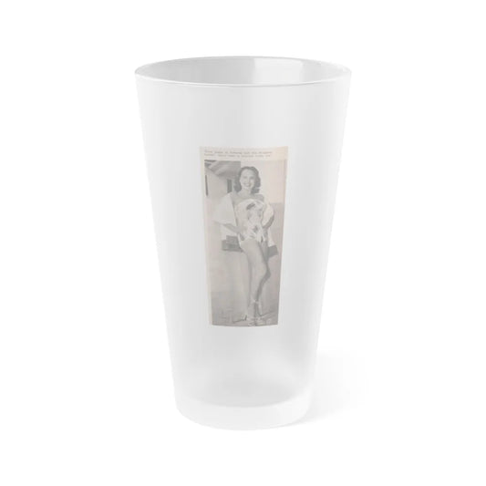 Terry Moore #593 - 3x7 Magazine Page Photo Clipping (Vintage Female Icon) Frosted Pint Glass 16oz-16oz-Frosted-Go Mug Yourself