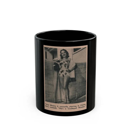 Terry Moore #594 - 2.25x3.5 Magazine Page Photo Clipping (Vintage Female Icon) Black Coffee Mug 11oz - Go Mug Yourself