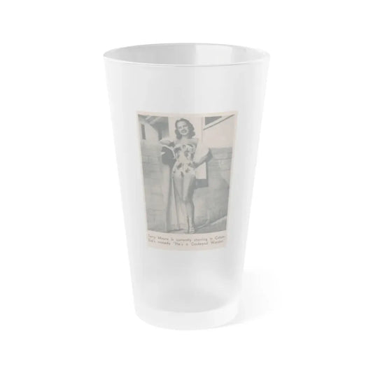 Terry Moore #594 - 2.25x3.5 Magazine Page Photo Clipping (Vintage Female Icon) Frosted Pint Glass 16oz 16oz Frosted - Go Mug Yourself