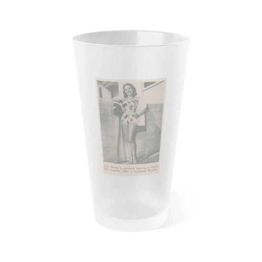 Terry Moore #594 - 2.25x3.5 Magazine Page Photo Clipping (Vintage Female Icon) Frosted Pint Glass 16oz-16oz-Frosted-Go Mug Yourself