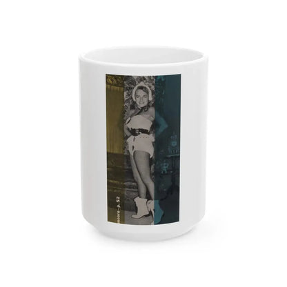Terry Moore #596 - 3x5.5 Magazine Page Photo Clipping (Vintage Female Icon) White Coffee Mug 15oz - Go Mug Yourself