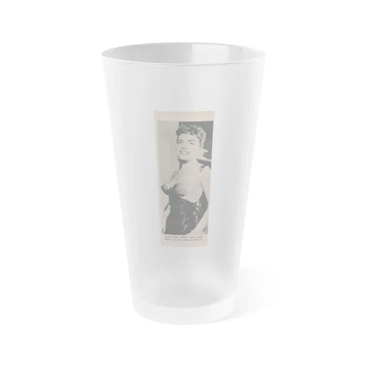 Terry Moore #597 - Picture Digest Mag. Dec. '56 - 1 B&W Photo (Vintage Female Icon) Frosted Pint Glass 16oz 16oz Frosted - Go Mug Yourself