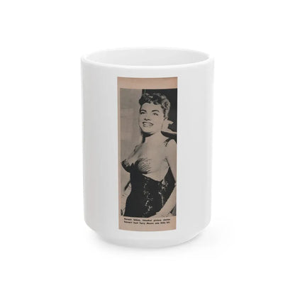 Terry Moore #597 - Picture Digest Mag. Dec. '56 - 1 B&W Photo (Vintage Female Icon) White Coffee Mug 15oz - Go Mug Yourself