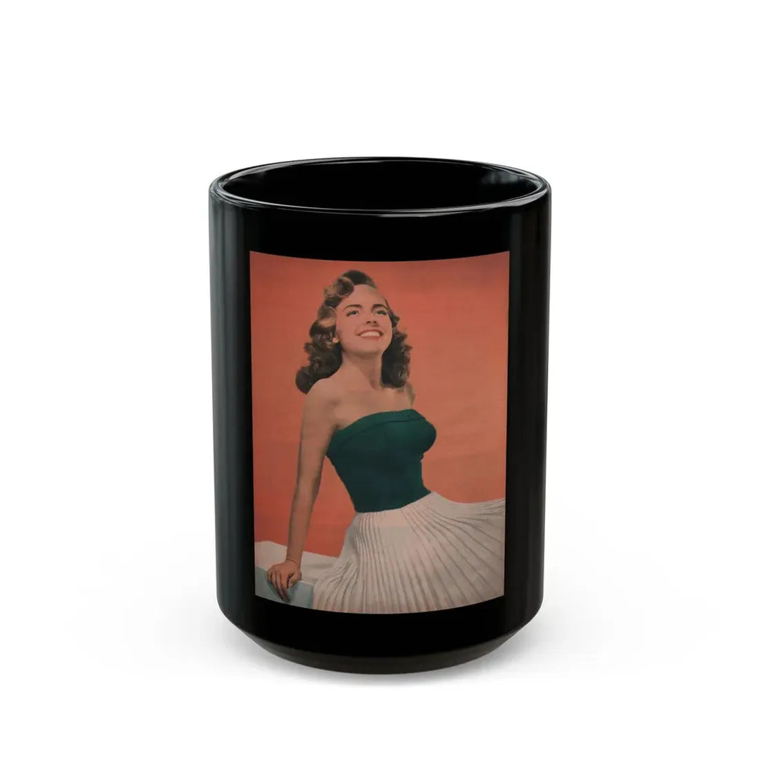 Terry Moore #598 - 8x10.75 Magazine Page Photo (Vintage Female Icon) Black Coffee Mug 15oz - Go Mug Yourself