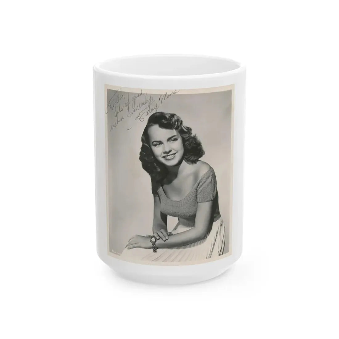 Terry Moore #619 (Vintage Female Icon) White Coffee Mug 15oz - Go Mug Yourself