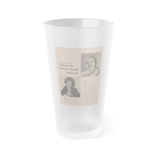 Terry Moore #632 - Magazine Page with, 2 B&W Photos & Article (Vintage Female Icon) Frosted Pint Glass 16oz-16oz-Frosted-Go Mug Yourself