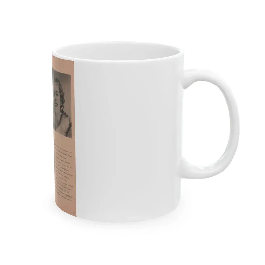 Terry Moore #632 - Magazine Page with, 2 B&W Photos & Article (Vintage Female Icon) White Coffee Mug - Go Mug Yourself