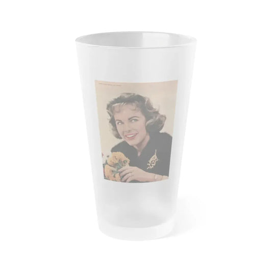 Terry Moore #633 - Magazine Page Color Portrait Photo (Vintage Female Icon) Frosted Pint Glass 16oz 16oz Frosted - Go Mug Yourself