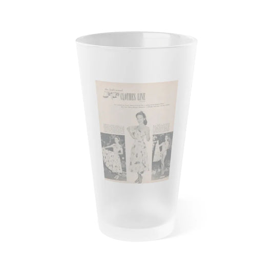 Terry Moore #634 - Magazine Page 3 B&W Photos & Captions (Vintage Female Icon) Frosted Pint Glass 16oz-16oz-Frosted-Go Mug Yourself