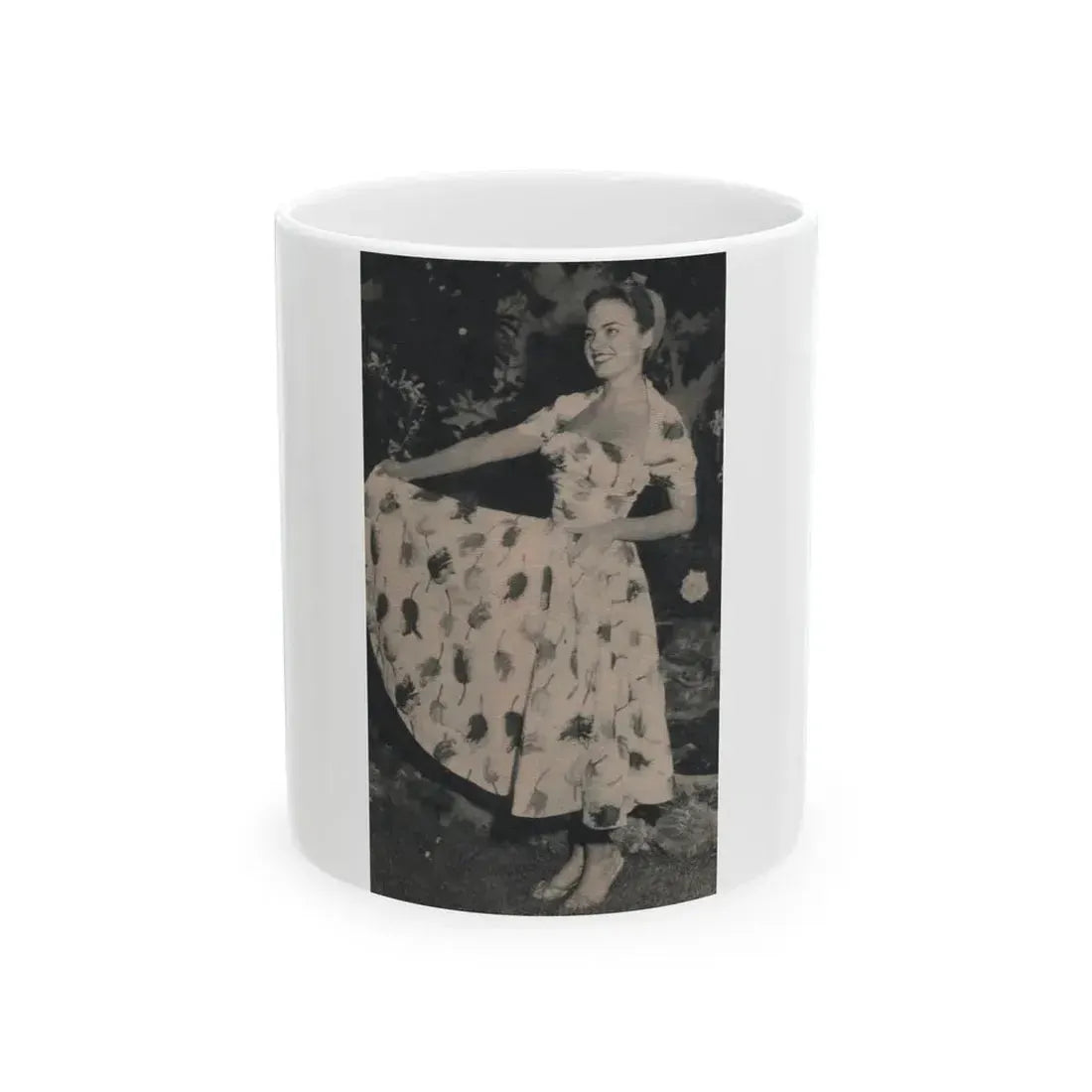 Terry Moore #635 - Magazine Page 1 Cropped B&W Photo (Vintage Female Icon) White Coffee Mug 11oz - Go Mug Yourself
