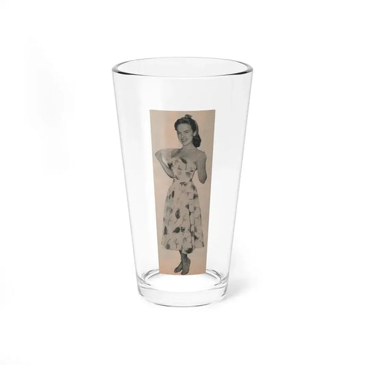 Terry Moore #636 - Magazine Page 1 Cropped B&W Photo (Vintage Female Icon) Pint Glass 16oz 16oz - Go Mug Yourself