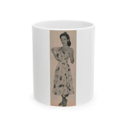 Terry Moore #636 - Magazine Page 1 Cropped B&W Photo (Vintage Female Icon) White Coffee Mug 11oz - Go Mug Yourself