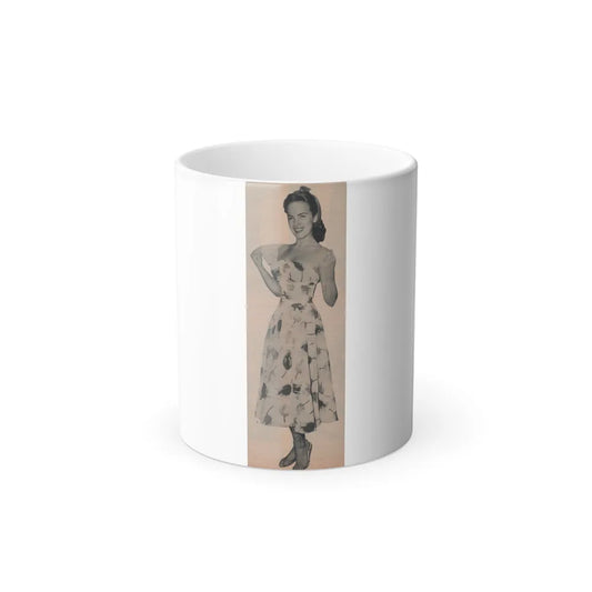 Terry Moore #636 - Magazine Page 1 Cropped B&W Photo (Vintage Female Icons) Color Changing Mug 11oz-11oz-Go Mug Yourself