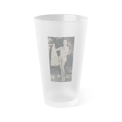 Terry Moore #637 - Magazine Page 1 Cropped B&W Photo (Vintage Female Icon) Frosted Pint Glass 16oz-16oz-Frosted-Go Mug Yourself