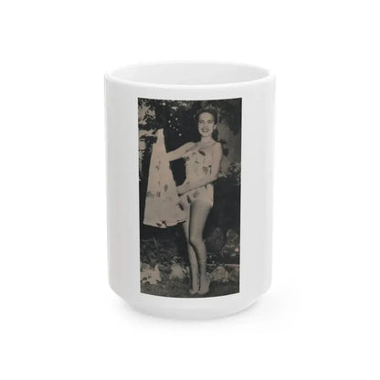 Terry Moore #637 - Magazine Page 1 Cropped B&W Photo (Vintage Female Icon) White Coffee Mug 15oz - Go Mug Yourself