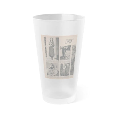 Terry Moore #638 - Magazine Page 4 B&W Photos+4 Captions (Vintage Female Icon) Frosted Pint Glass 16oz-16oz-Frosted-Go Mug Yourself