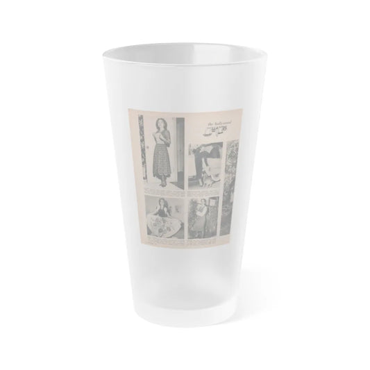 Terry Moore #638 - Magazine Page 4 B&W Photos+4 Captions (Vintage Female Icon) Frosted Pint Glass 16oz-16oz-Frosted-Go Mug Yourself