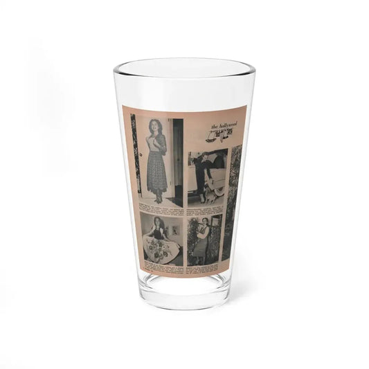 Terry Moore #638 - Magazine Page 4 B&W Photos+4 Captions (Vintage Female Icon) Pint Glass 16oz 16oz - Go Mug Yourself